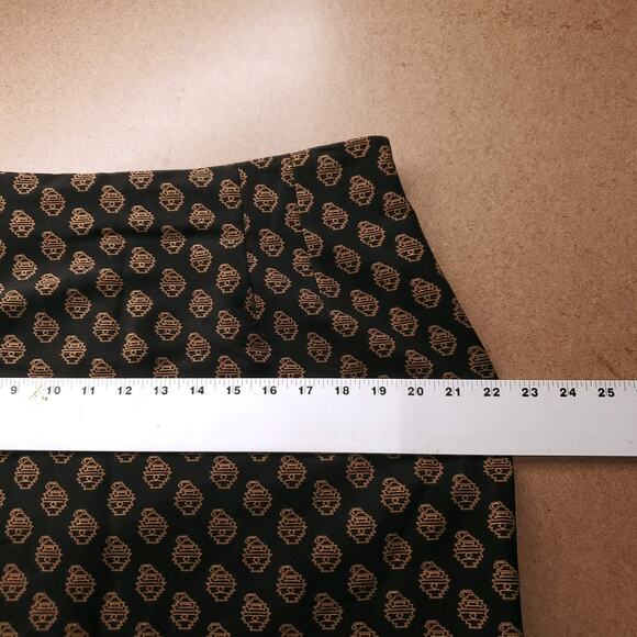 Briggs Aztec Paisley Maxi Skirt Sz 16 Black Brown Zip Slit Back Boho Flowy - Picture 7 of 8